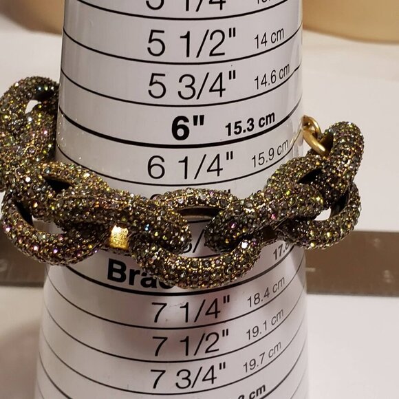 J. Crew Brass Pave Links Iconic Bracelet - Multicolor Stones - Picture 5 of 6